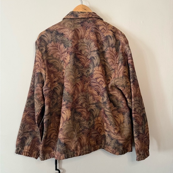 90s BonWorth Brown Pattern Zip-Up Bomber Jacket | Women’s Large - Picture 5 of 5